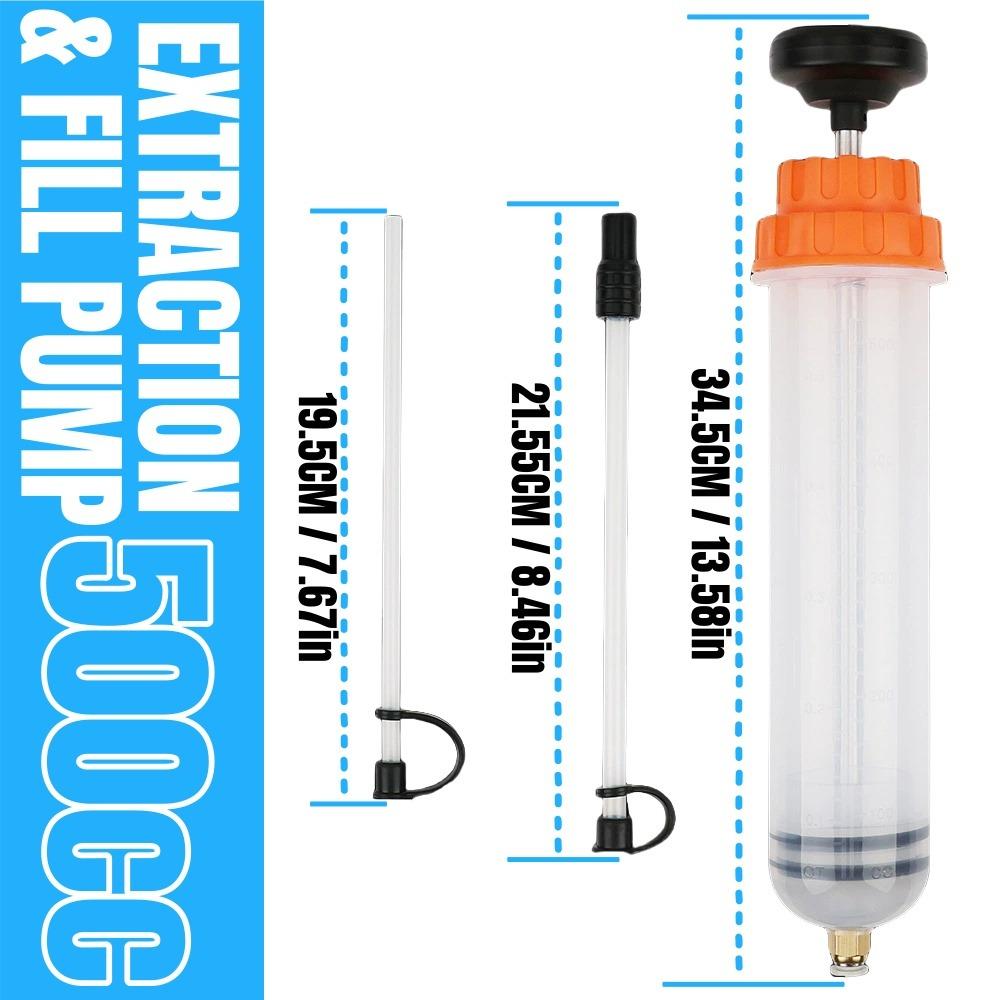 500ML Car Oil Fluid Extractor Auto Special Fuel Transfer Filling Syringe Injecting Pump Suction Vacuum Brake Liquid Extractor