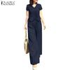ZANZEA Women Short Sleeve Blouse and Pants Casual Two Piece Sets
