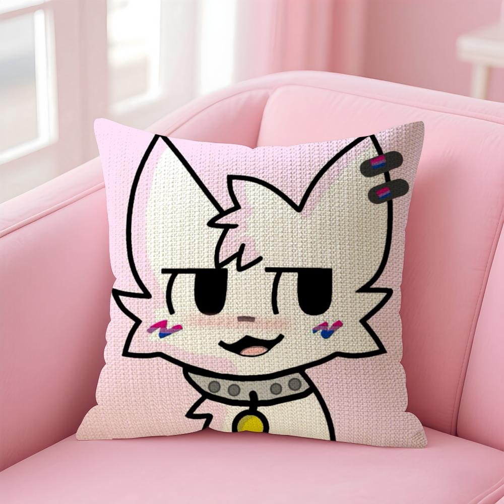 BBoykisser Silly Cat Cute Cushion Cover Natural Linen Pillow Case DoubleSided Print Decorative Sofa Pillowcase Home Decor Gift