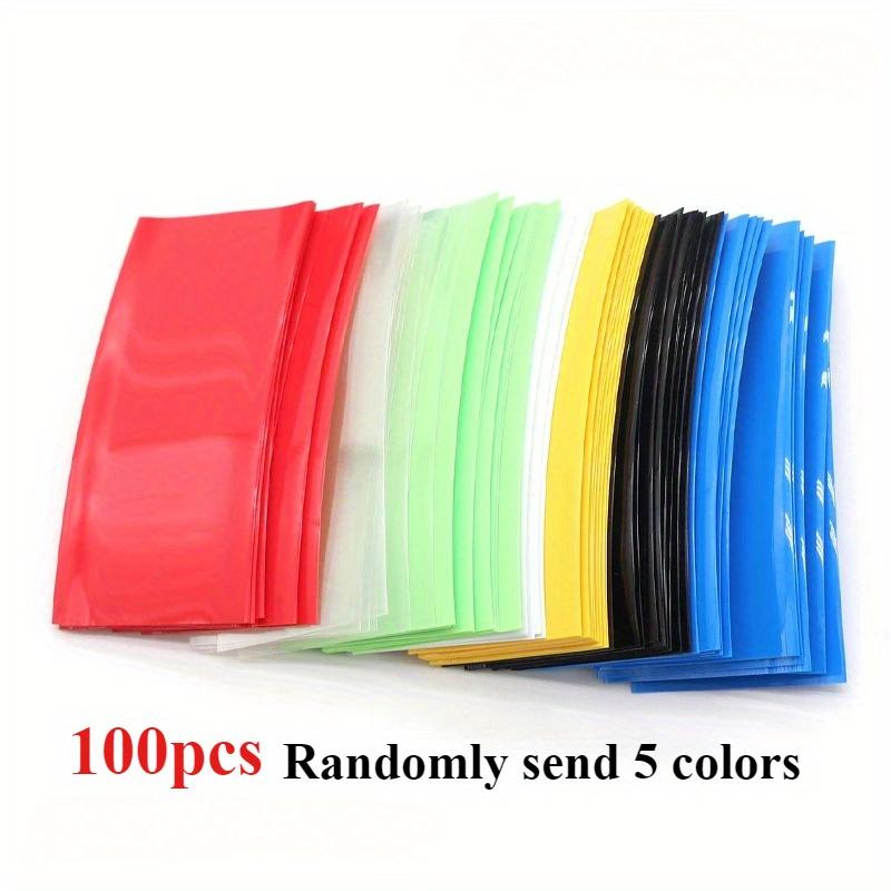 100Pcs Flat PVC Heat Shrink Tubing Battery Wrap For 18650 Lithium Battery Heat Shrink Tube Assorted Kit Self-Adhesive Insulator