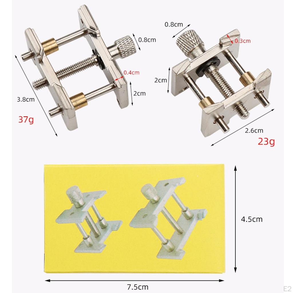 2Pcs Watch Movement Clamp Repair Tools Sturdy Extensible Universal Reversible Case Vice for