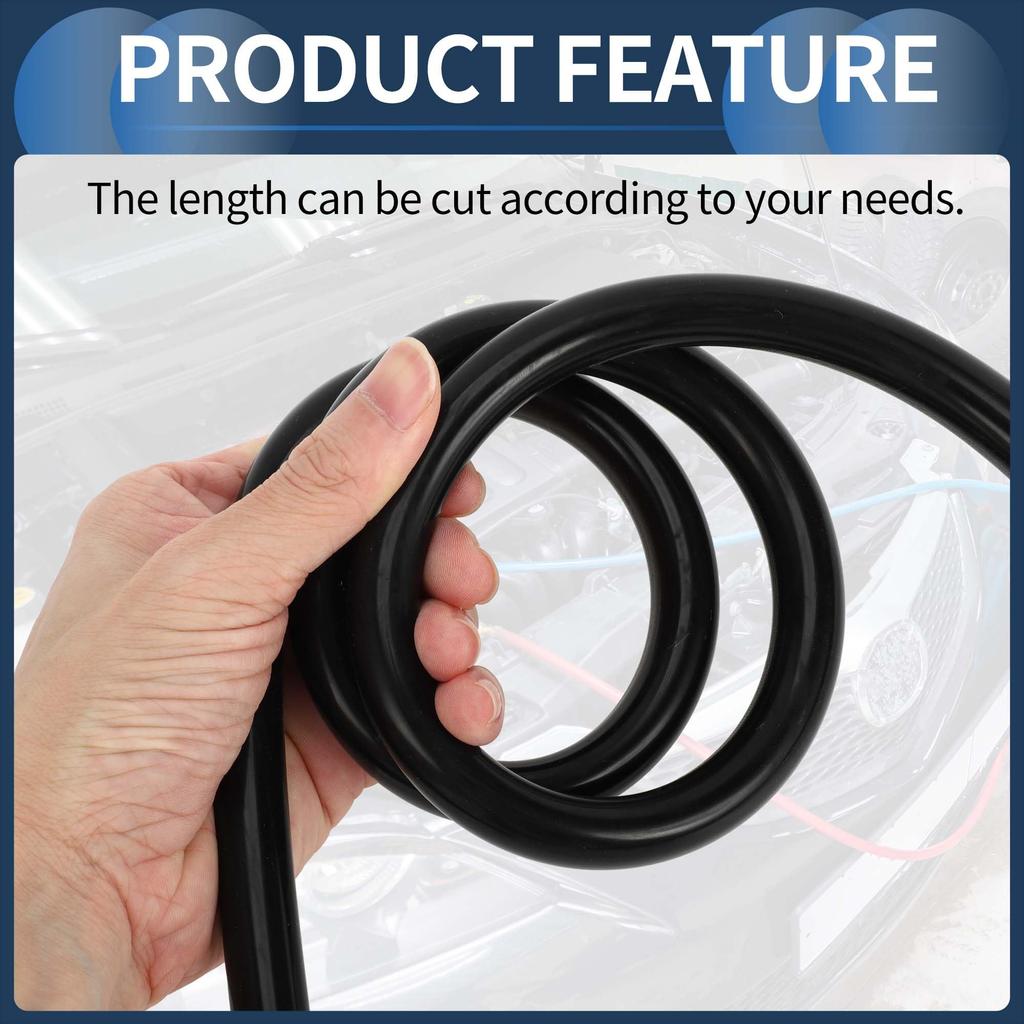 INFINAUTO Silicone Vacuum Tube Hose Engine 5FT 1/2" 12mm ID 2.5mm Thickness Car Automotive Vacuum Line Silicone Black High Temperature