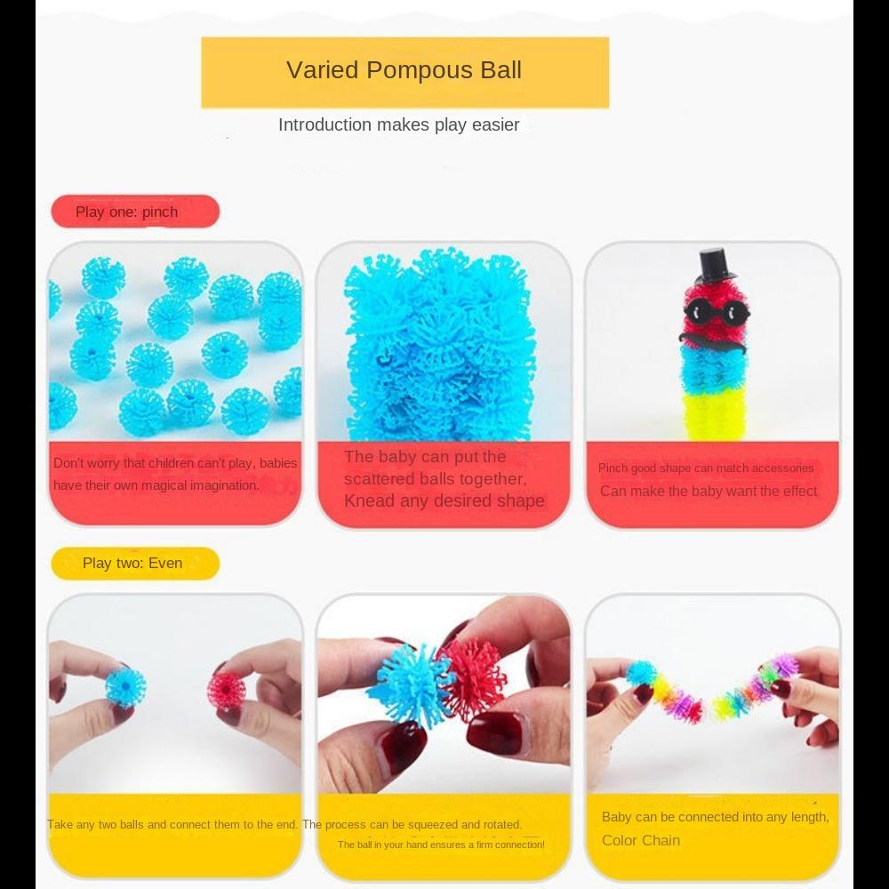 Детский красочный пластиковый образовательный конструктор в виде шарикоков - репейников 400штук