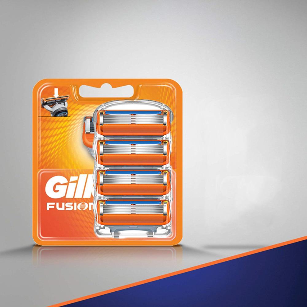 4 шт. лезвия для бритвы Gillettee Fusione для мужчин, острый триммер, опасная бритва, ручная пятислойная бритва
