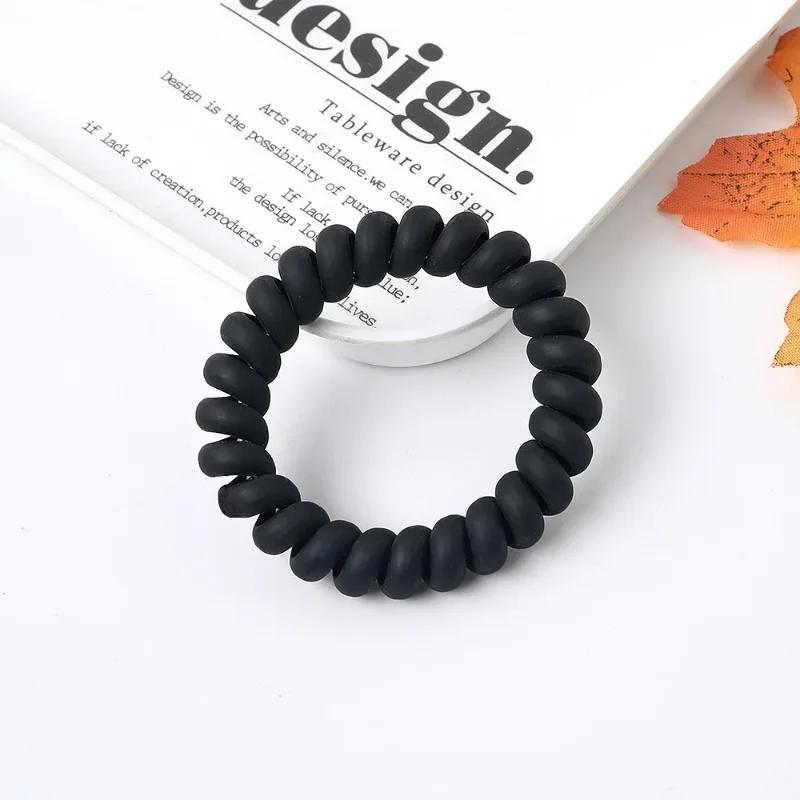 5 шт./набор Новая мода Матовый однотонный Телефонный провод Эластичная резинка для волос Матовый спиральный шнур Резинка для волос Заколка для волос Эластичная повязка на голову Резинка