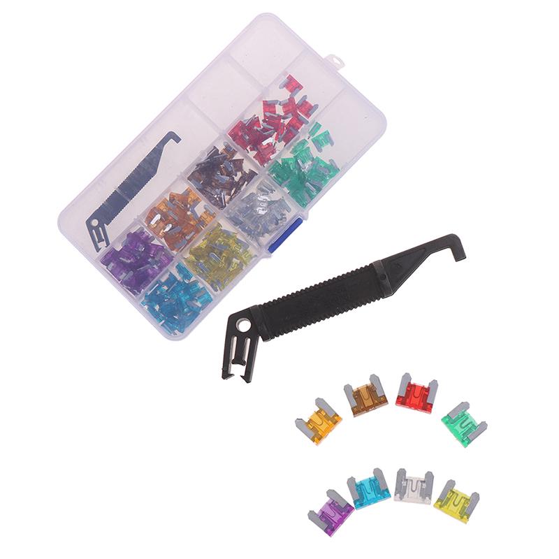 100X микро-автомобильный низкопрофильный мини-комплект предохранителей лезвия 3A5A7.5A10A15A 20A25A30A