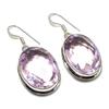 Pink Kunzite Gemstone Handmade 925 Sterling Silver Jewelry Earring 1.73" Y0f85