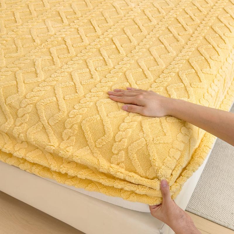 Утолщенная теплая простыня на резинке, однотонное бархатное постельное белье из тафты, двуспальная кровать размера «king-size», чехол для зимнего матраса, мягкий