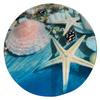 Beach Round Carpet Beautiful Shell Collector Rug Home Bedroom Living Room Decoration Entrance Mat Kitchen Bathroom Anti-Slip Mat
