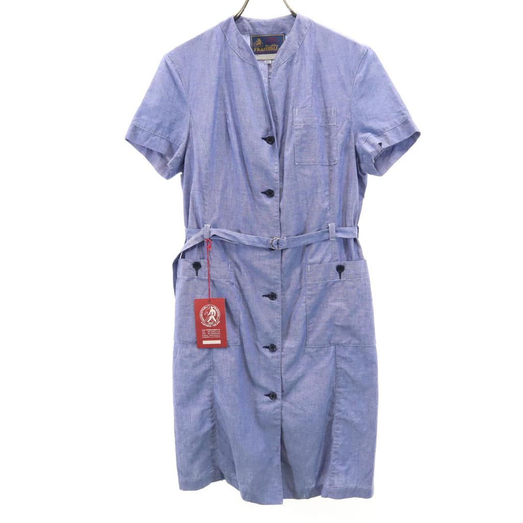 Fraizzoli Made In Italy Short Sleeve Shirt Dress 40 Blue Purple Women Used