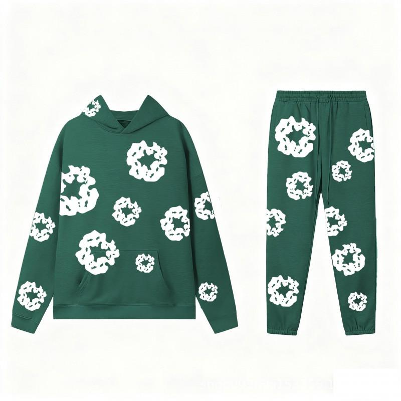 Streetwear Hoodie Set Women Kapok Print Loose Fit Long Sleeve Casual Outfit