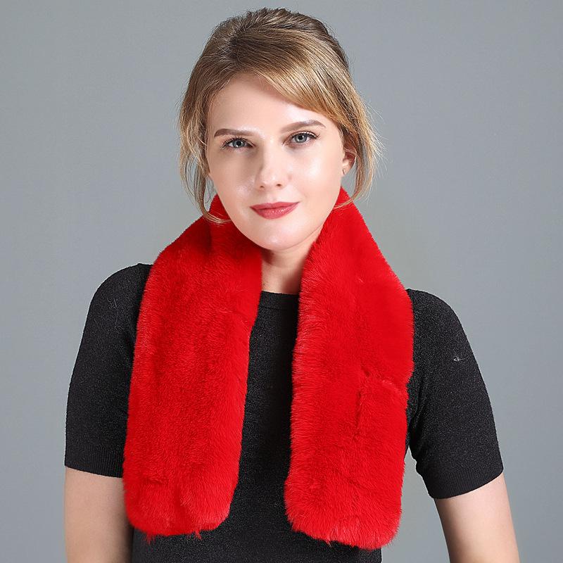 Scarf Female Winter Hundred Versatile Double-sided Thickened Fur Collar Neck Set Imitation Fur Scarf Shawl
