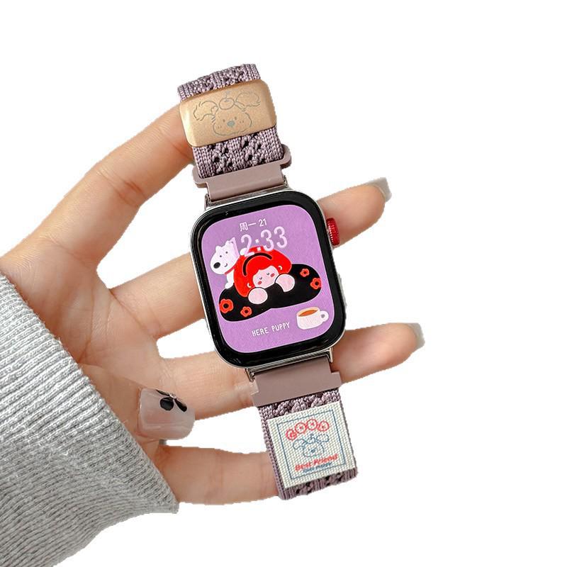 Fit43 Huawei GT654 и Xiaomi 9Pro Милая Собачка Магнитная Застежка Дышащий Ремешок для Apple 11 Watch
