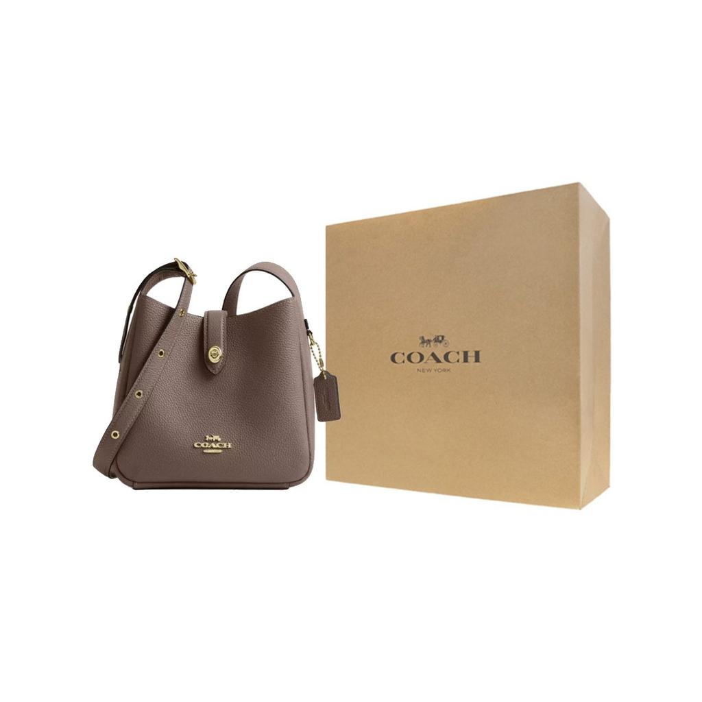 COACH Hadley Leather Shoulder Bag, Crossbody Bag Small Women's Umber CAL60-IMV2R