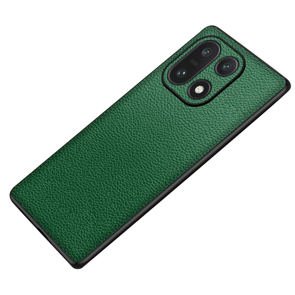 Чехол для OnePlus 15 5G, текстура личи, покрытие из ПУ-кожи, ПК + ТПУ, защитная задняя крышка телефона