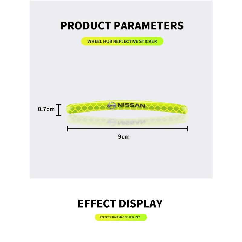 Светоотражающие наклейки на ступицу колеса автомобиля, светящиеся аксессуары для обода шины для Nissan Nismo Almera Tiida Juke Teana Qashqai 350Z 370Z GTR