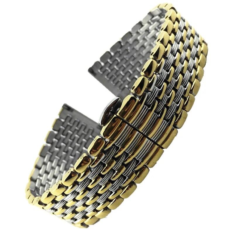 12/13/14/16/18/20/22mm Butterfly Buckle Watch Band Strap Stainless Steel Watchband Bracelet Women Men With Tool Pins Replace