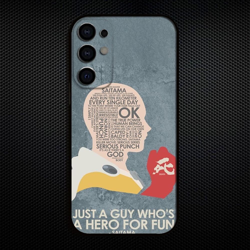 HOT Anime O-One P-Punchs Man Phone Case For Samsung S25/S24/S23/S22/S21/S20/Plus,Fe,Lite/Others Black Cover