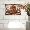 """Время бургеров!""""""Винтажная металлическая жестяная табличка | 12"x8" Рустикальный железный декор | 2D плоское настенное искусство для домашнего бара, кухни, кафе"""