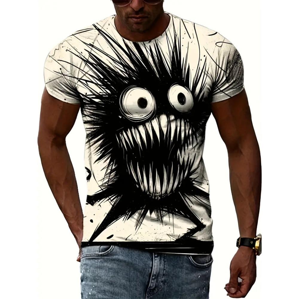 Футболка с изображением животных для мужчин, летняя футболка с коротким рукавом и принтом кота, модная уличная одежда, одежда больших размеров, повседневный пуловер с круглым вырезом