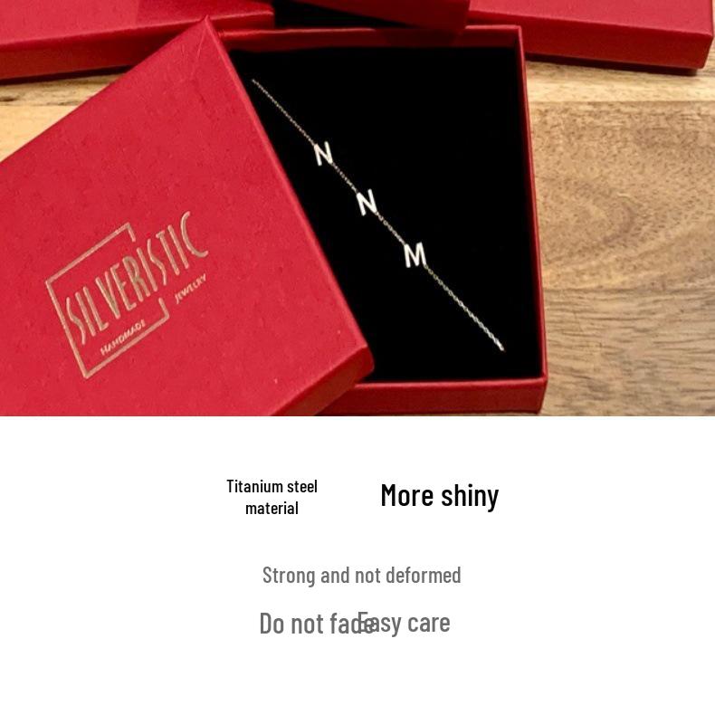 Персонализированное ожерелье с буквой из нержавеющей стали - Титановая сталь с покрытием 18 карат золотом для женщин