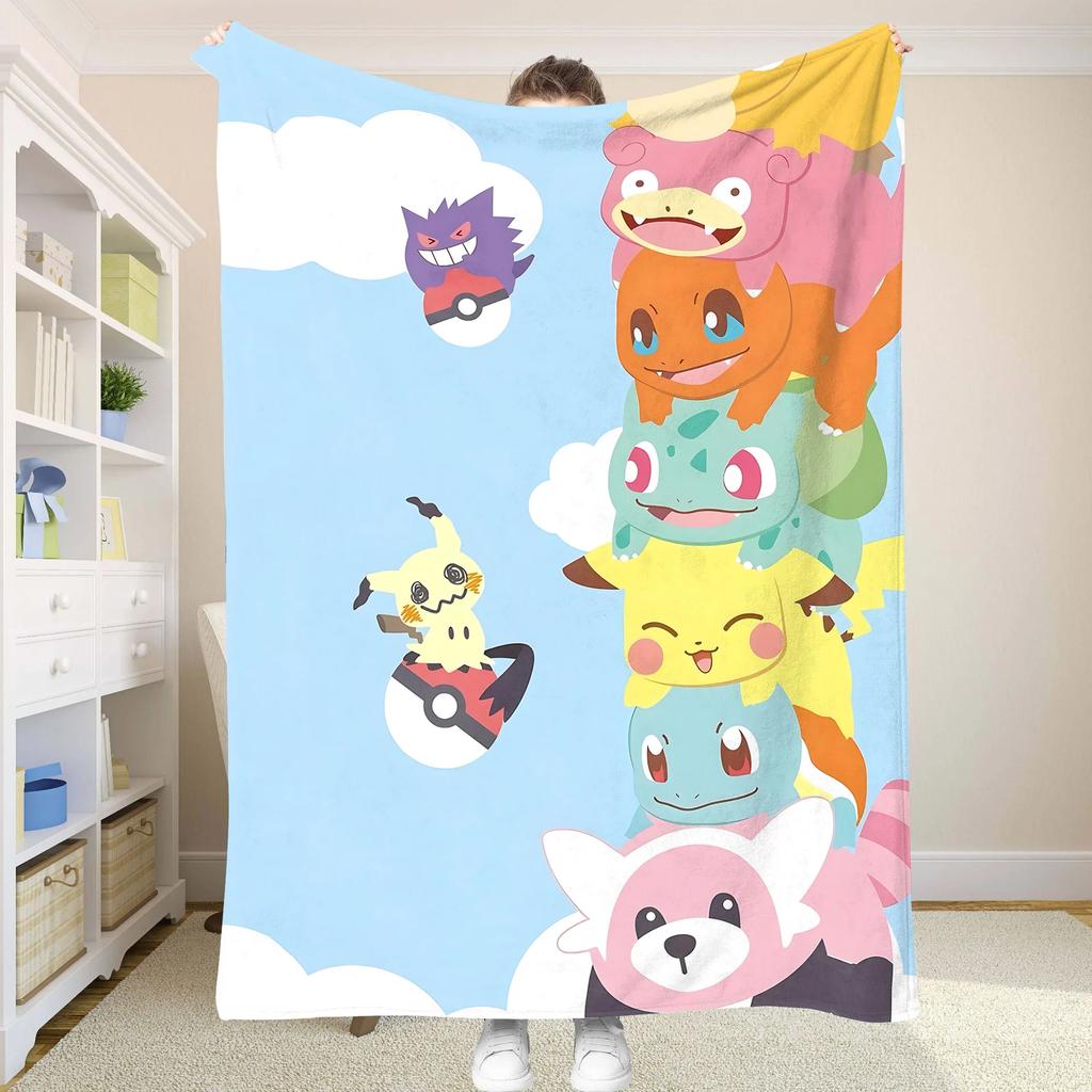Пушистые Мягкие Одеяла и Пледы P-Pokemon Детское Одеяло Летнее Одеяло Покрывало на Кровать Аниме Домашний Декор Охлаждающее Диван