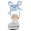 Allegra K Women's Open Toe Sandals with Ankle Tie and Back Block Heel, Sky Blue, Size 25.5cm