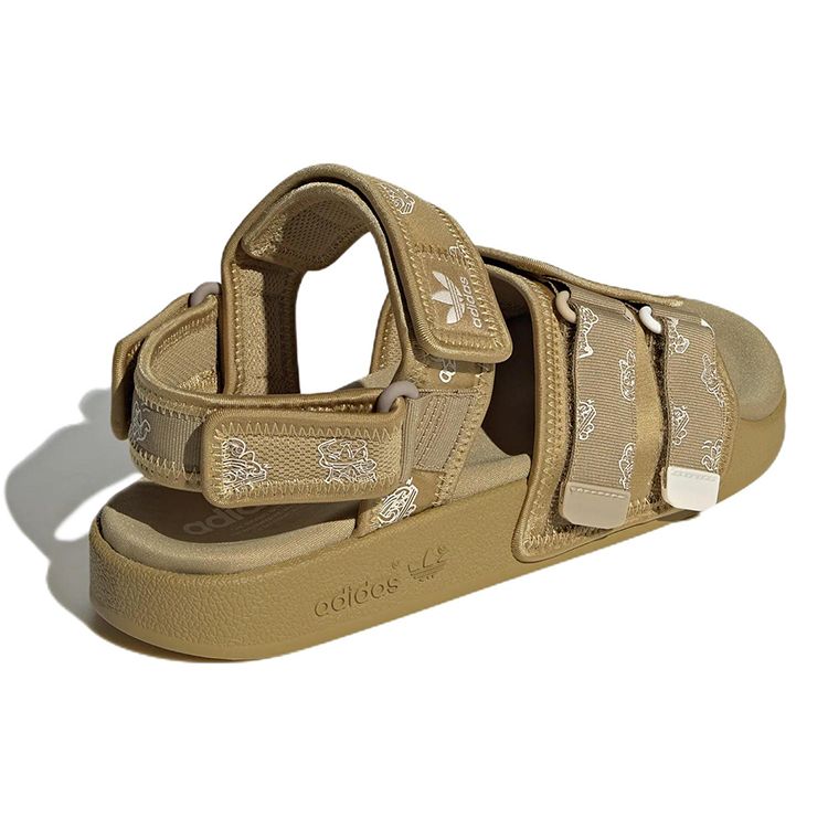 Adidas Originals Adilette Sandal 4.0 Fabric Comfortable Lightweight Beach Sandals Unisex Sandals Khaki HP9114