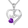 Huitan Delicate Heart Pendant Necklace for Women Exquisite Gift for Mom Shiny Cubic Zirconia Accessories for Anniversary Party