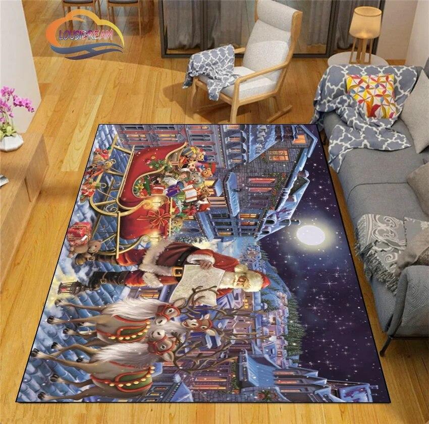 Рождественские коврики с 3D принтом, ковер, модный коврик для спальни, гостиной, офиса, детей, домашний декор