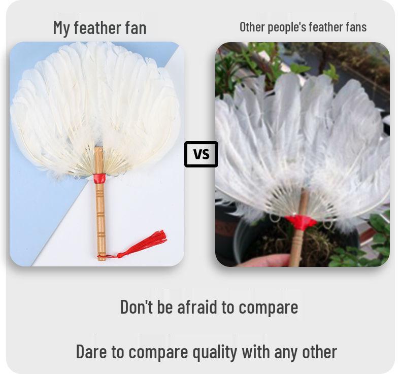 Handheld Goose Feather Fan for Summer - Classic Style for Children & Adults