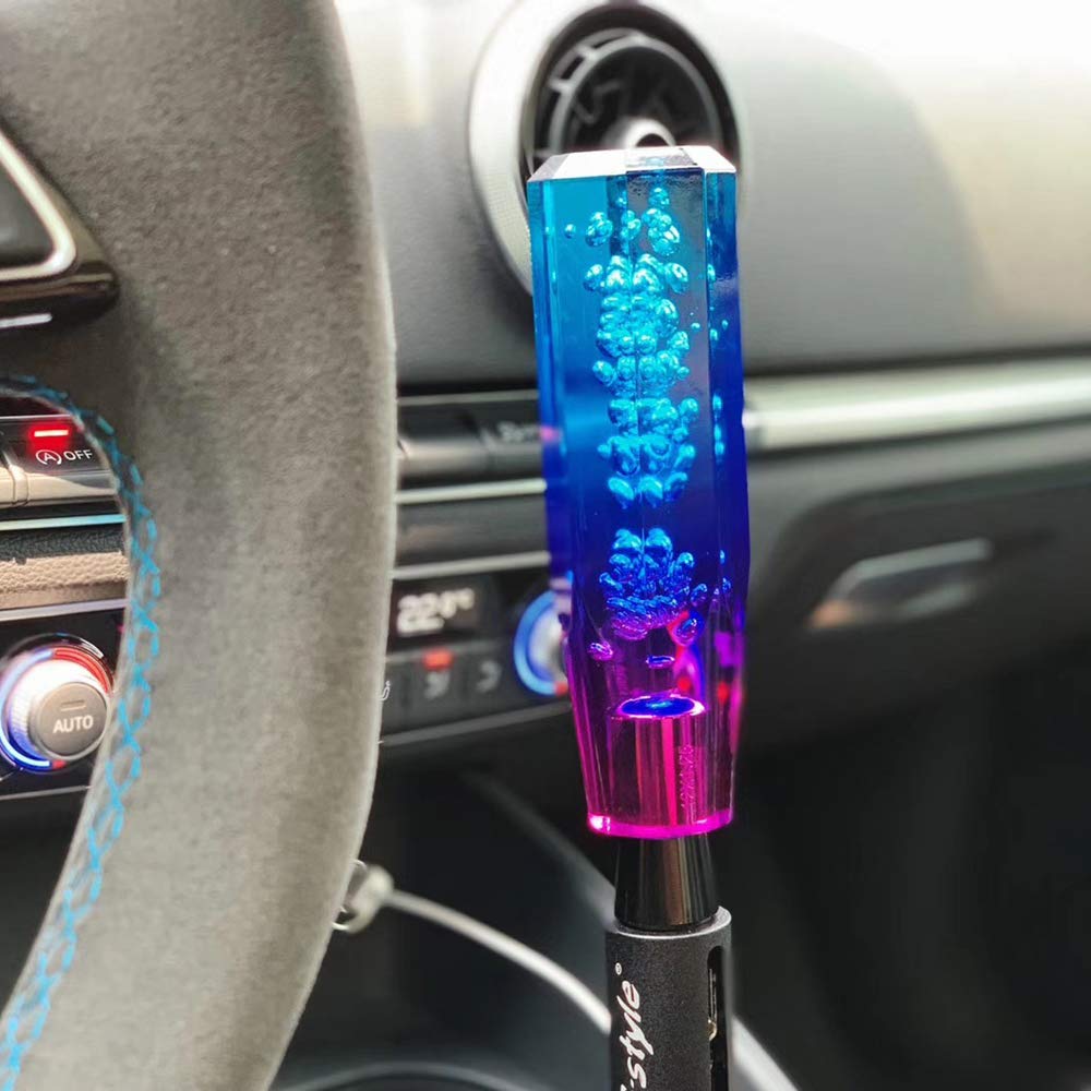 HANSWD Универсальная хрустальная ручка переключения передач с пенопластовой вставкой, восьмиугольная, 5,9 дюйма (150 мм), Пузырь