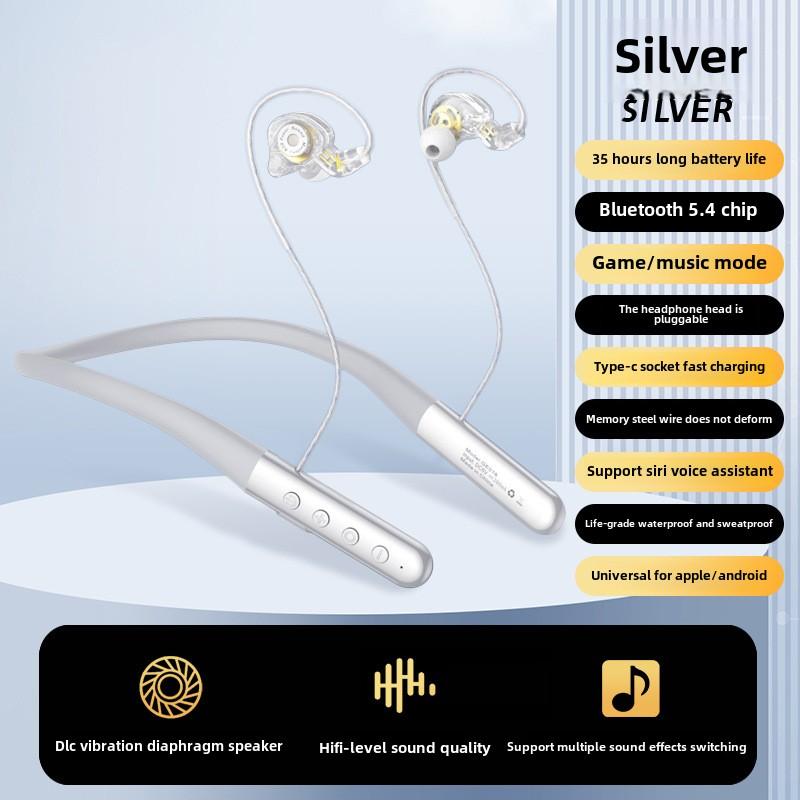 Hifi-level Sound Quality Around Ear Noise Cancelling Headphones Heavy Bass Hanging Neck Running Bluetooth Headphones Ultra Long Battery Life