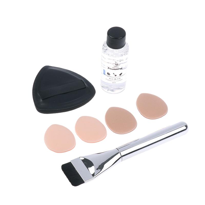 Треугольный черный пуховка для макияжа 7 шт./набор с плоской головкой очиститель для кистей для тональной основы мини-губка для пальцев консилер воздушная подушечка инструмент