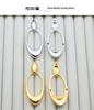 Европейская и американская мода Овальные серьги-подвески с золотым покрытием - Высокополированный трендовый дизайн