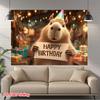 2D Flat Printing Capybara Happy Birthday Banner for Kids' Party Decoration