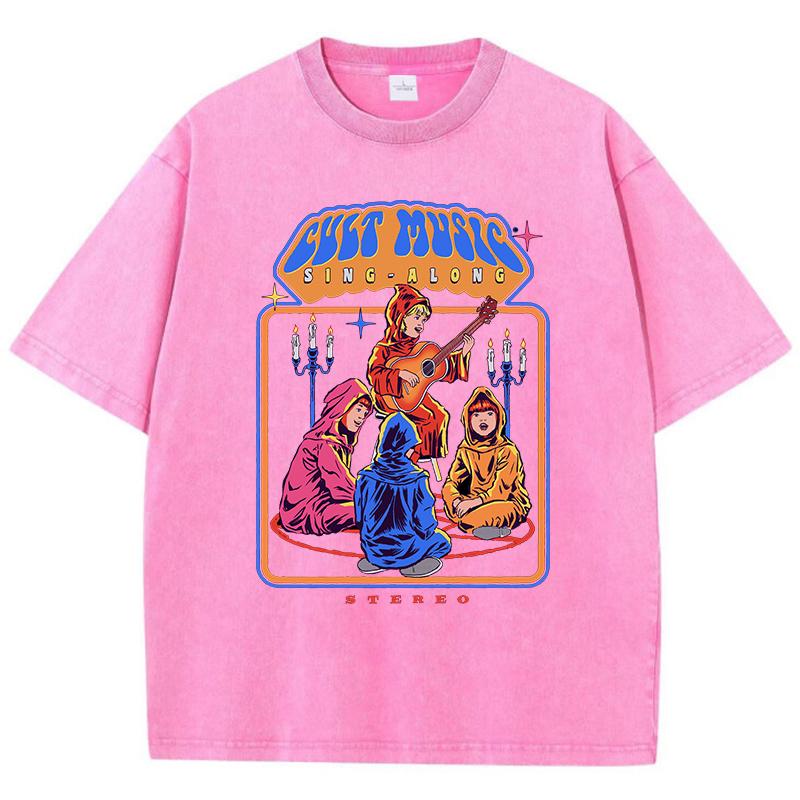 Футболка с принтом Club Music для женщин, стираная, модная футболка Street Tide Distress с коротким рукавом, дышащая, мягкая футболка