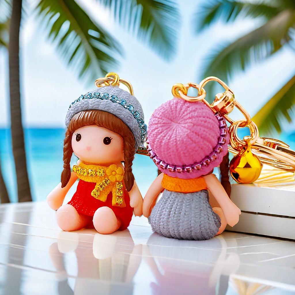Adorable Resin Keychain For Kids Featuring Sparkling Doll Keyring For Girls Perfect Gift