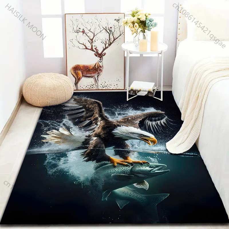 Multiple sizes Eagle catches fish Carpet for Living Room Bedroom Sofa Home Decor Rus Non-slip Floor Mat Luxury Gift