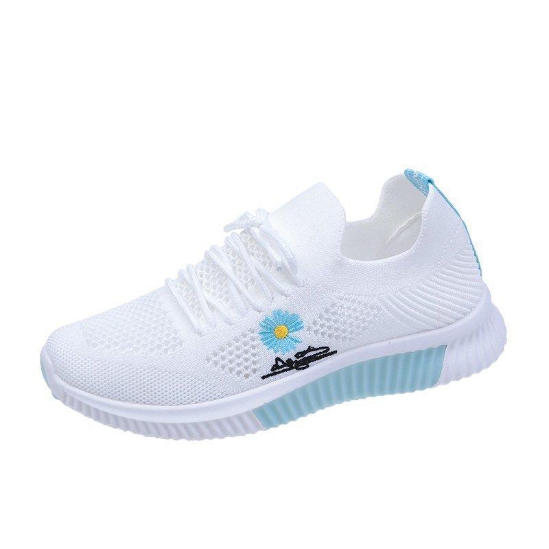 Small Daisy Little White Shoes Women's Foreign Trade Flying Woven Thin Shoes 2025 New Mesh Breathable Sports Women's Shoes