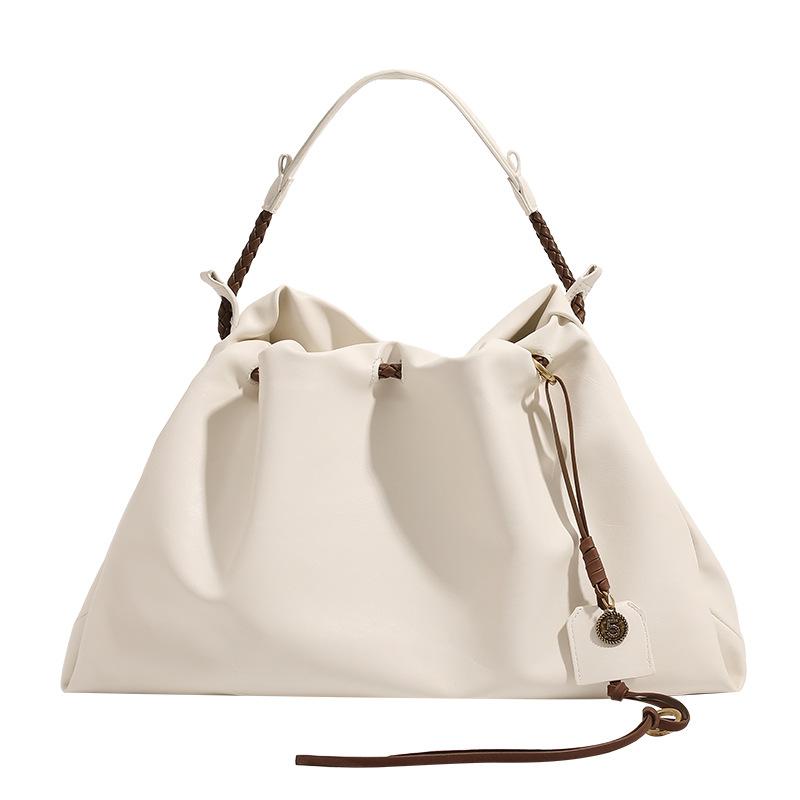 Celebrity-style drawstring tote bag, shoulder handbag, trash bag, women's crossbody large-capacity commuter hobo bag