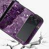 Чехол для телефона Rainbow Glitter Agate Marble Art для Samsung Galaxy Z Flip 3 4 5, черный, складной, жесткий, защитный чехол для ПК