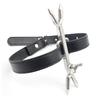 PU Leather Stainless Steel Bondage Sexy Collar Adult Sexy Toys Slave Fetish Harness BDSM