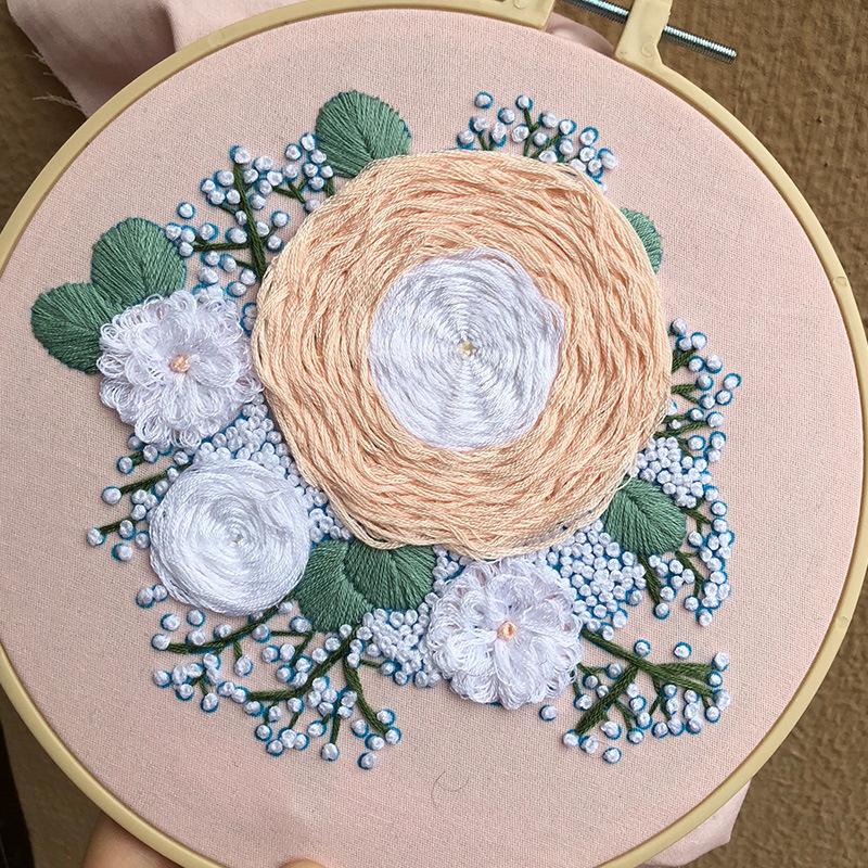 Вышивка Крестиком Легкий DIY Набор для Начинающих Узор Цветы Предварительно Напечатанный Вышивка Иглой Швейное Искусство Ремесло С Пяльцами Нитки и Инструменты