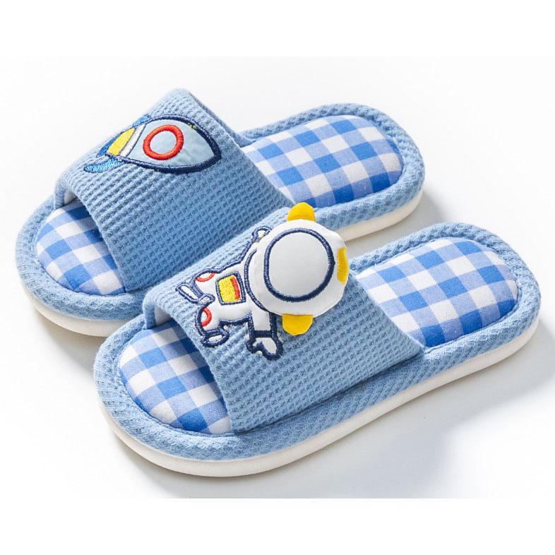 Милые детские весенние льняные детские домашние повседневные тапочки, летние тапочки с героями мультфильмов