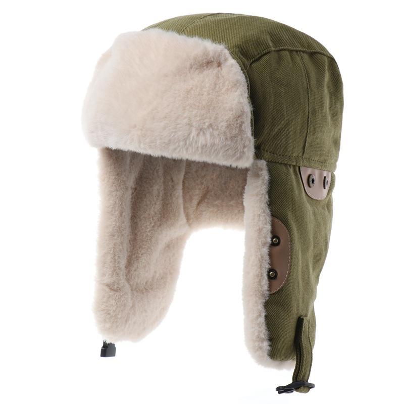 Мужская зимняя шапка-бомбер с очками для активного отдыха на открытом воздухе, ветрозащитная, теплая, искусственный мех, пилотская шапка-ушанка, парусиновая, термостойкая