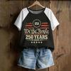 Женская модная футболка с принтом США Мы Народ 250 Лет 2026 Графическая футболка Повседневный топ с коротким рукавом Мягкая удобная посадка