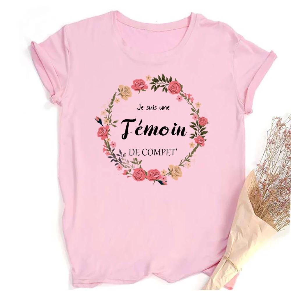 Футболка с цветочным принтом Temoin, футболка для девичника, одежда для свидетелей на свадьбе, топ для подружек невесты, свадебный наряд, футболка