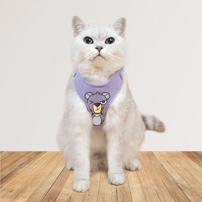 Милый поводок для собак, набор для маленьких и средних собак, нагрудный ремень, поводок для щенков и кошек, жилет для чихуахуа, прогулочный поводок, товары для домашних животных