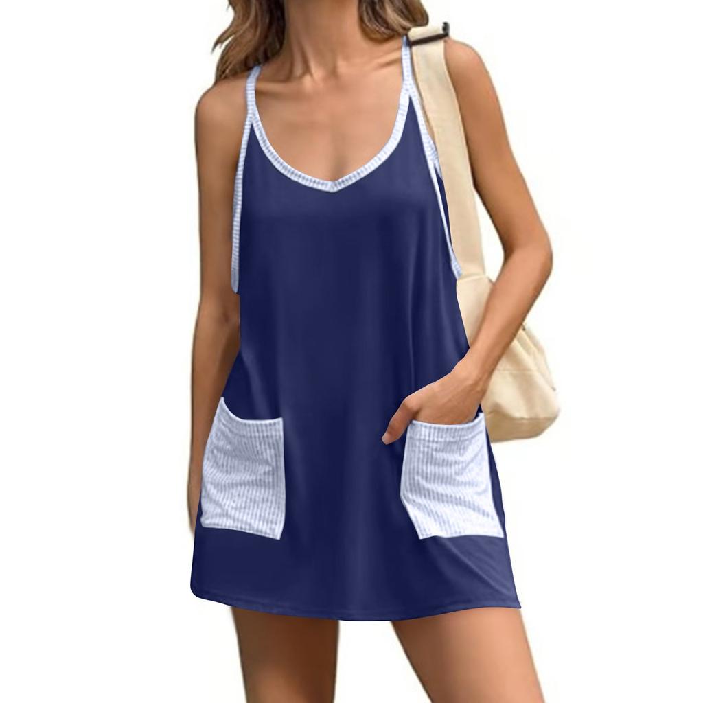 Women's Summer Tennis Sports Dress Casual Holiday Bodysuit Built-in Shorts